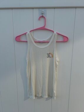 Spiritual Gangster White Ribbed Sleeveless Tank 'Create Your Own Sunshine'